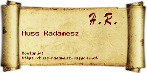 Huss Radamesz névjegykártya
